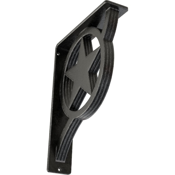 Ekena Millwork Austin Wrought Iron Bracket, (Triple center brace), Antiqued Pewter 2"W x 7 1/2"D x 10"H BKTM02X07X10TAUAPW - main